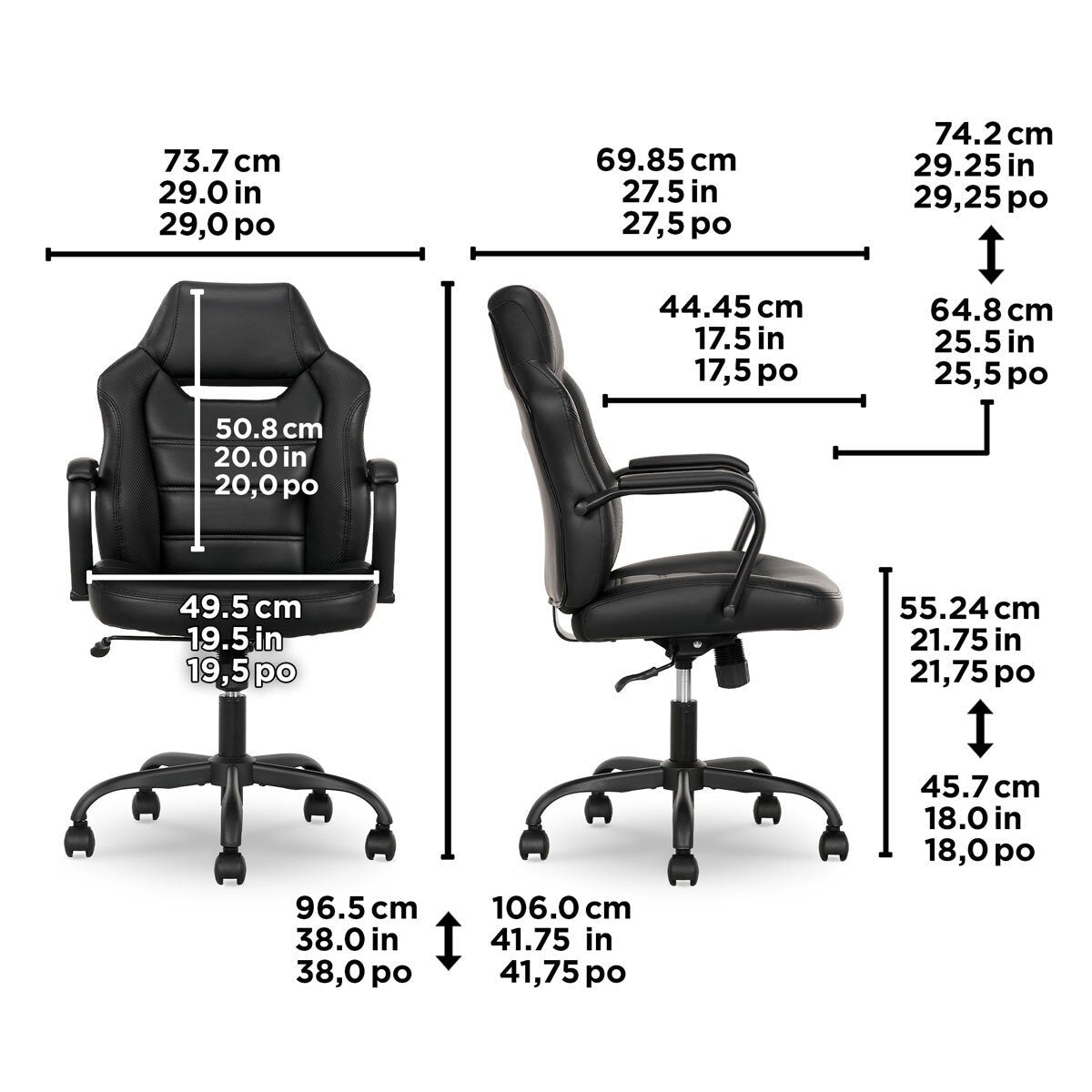 True Innovations office chair black - British product