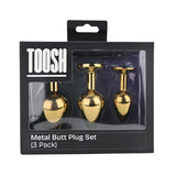 Loving Joy metal butt plug set gold set of 3 (British brand)