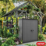 Keter Cortina Alto 4ft 6" x 2ft 4" (1.4 x 0.7m) 1,415 Litre Vertical Storage Shed with Shelves GOODS Costco UK