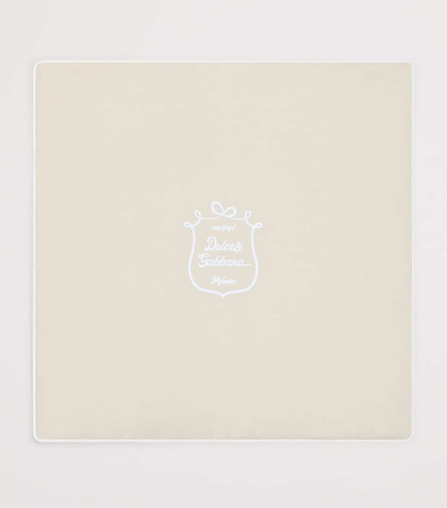 Dolce&Gabbana Kids cotton logo print blanket 72cm - British product