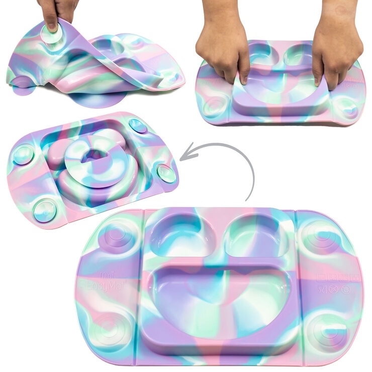 EasyTots EasyMat Mini suction weaning plate in 6 colours, imported from the UK