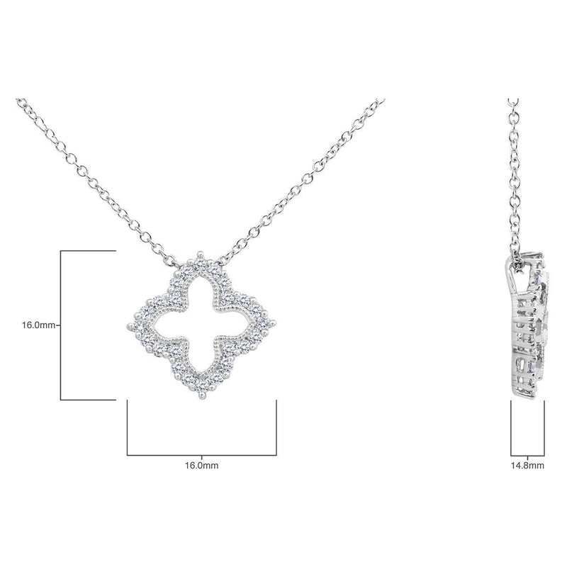 Costco 0.38ct round brilliant quatrefoil diamond pendant 18ct white gold, imported from the UK