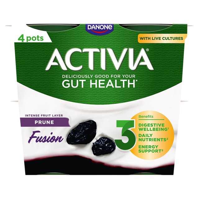 Activia Prune Fusions Yoghurt   4 x 120g GOODS M&S   