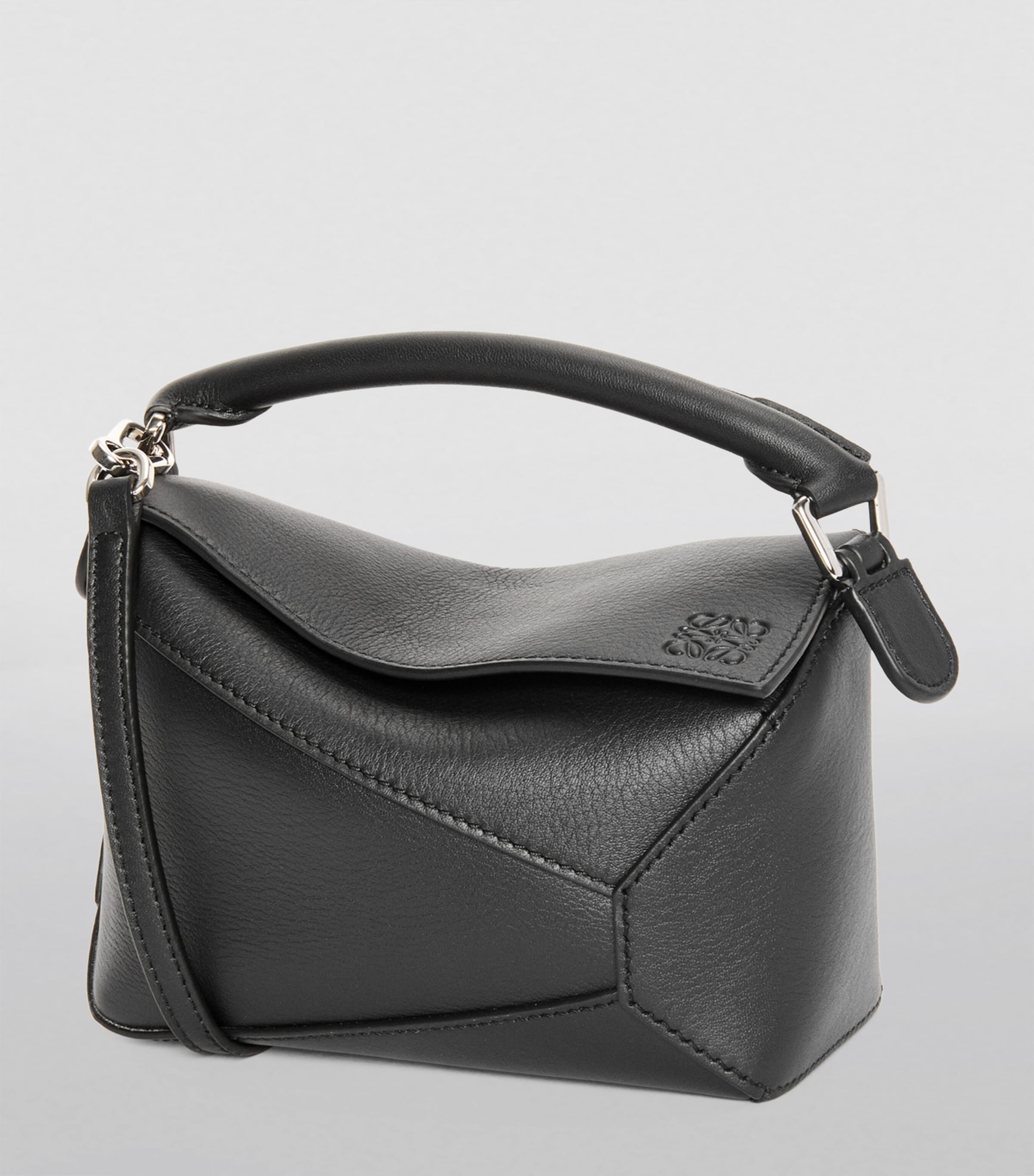 LOEWE mini Puzzle Edge top-handle bag in calfskin, imported from the UK