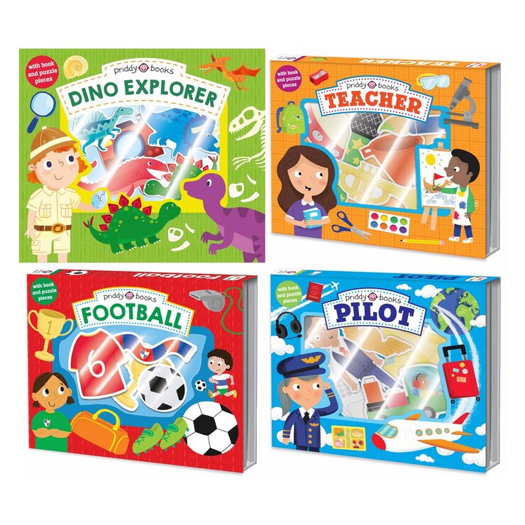 Roger Priddy Let's Pretend play pack board book and cardboard pieces (British brand)