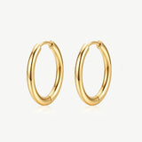 MUCHV gold solid hoop earrings 22mm (British brand)