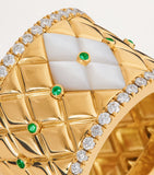 L'ATELIER NAWBAR Large Yellow Gold, Diamond, Emerald and Pearl Bond Street Ring (Size 53)