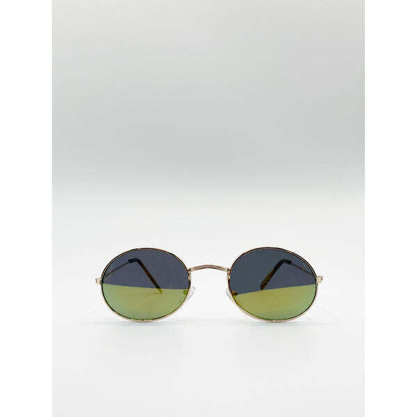 SVNX metal frame round sunglasses with mirror lenses - British product