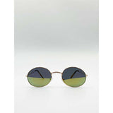 SVNX metal frame round sunglasses with mirror lenses - British product