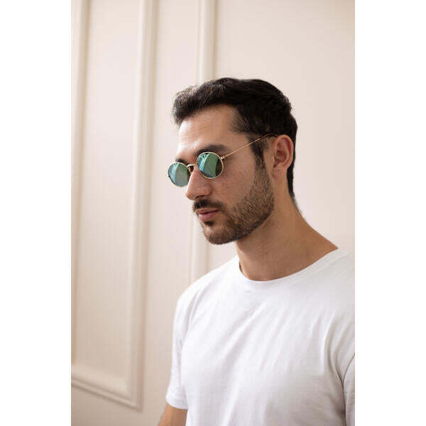 SVNX metal frame round sunglasses with mirror lenses - British product