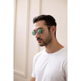 SVNX metal frame round sunglasses with mirror lenses - British product
