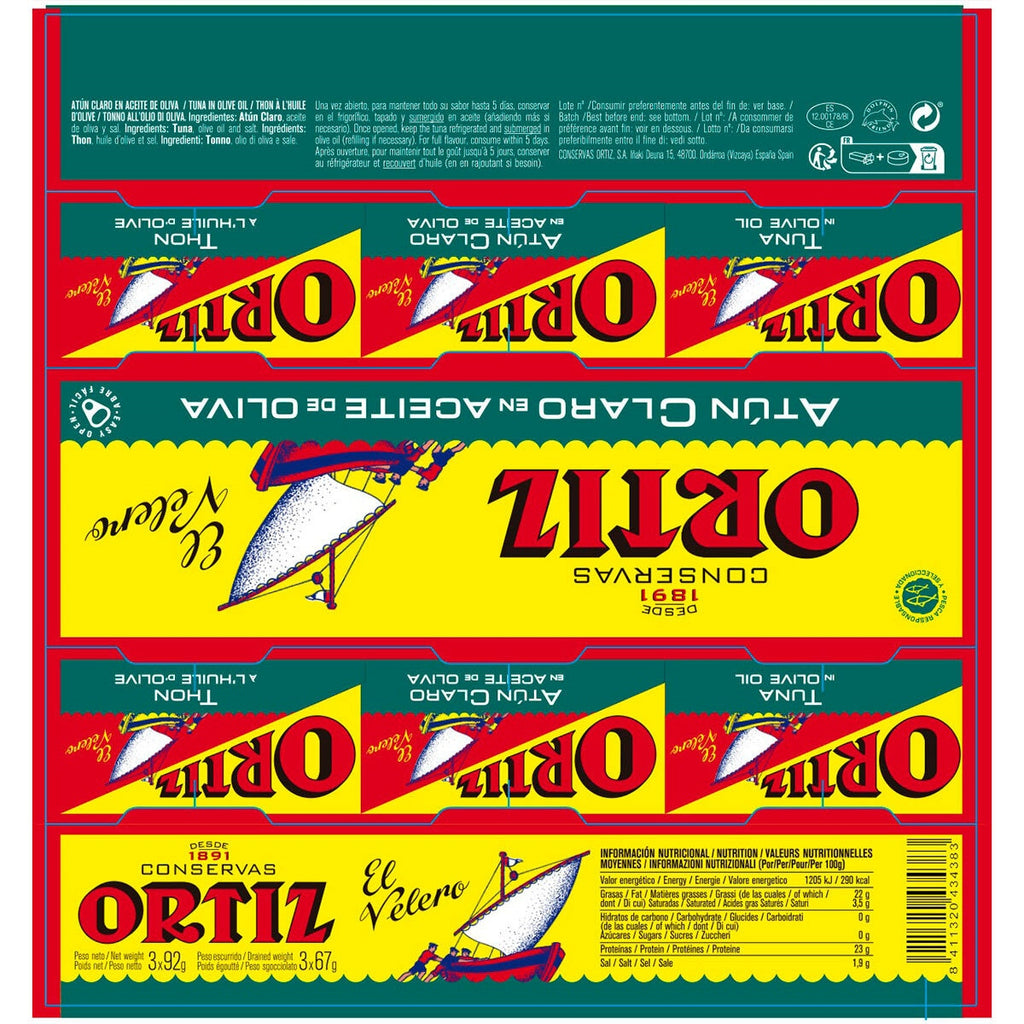 Ortiz Yellowfin Tuna Fillets in Olive Oil, 3 x 3 x 92g