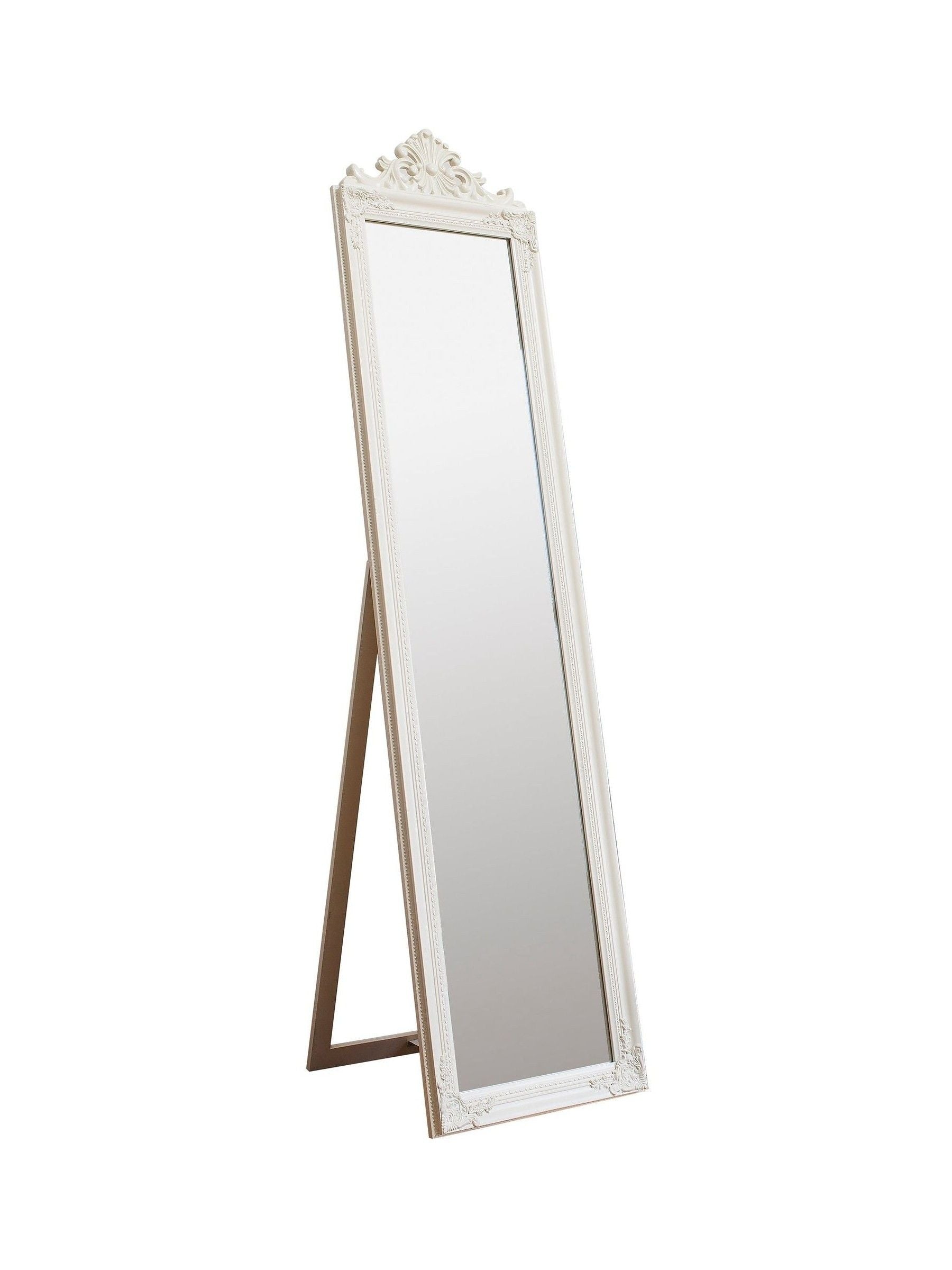 Gallery Home White Darley Cheval Mirror 179cm height, imported from the UK