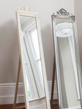Gallery Home White Darley Cheval Mirror 179cm height, imported from the UK