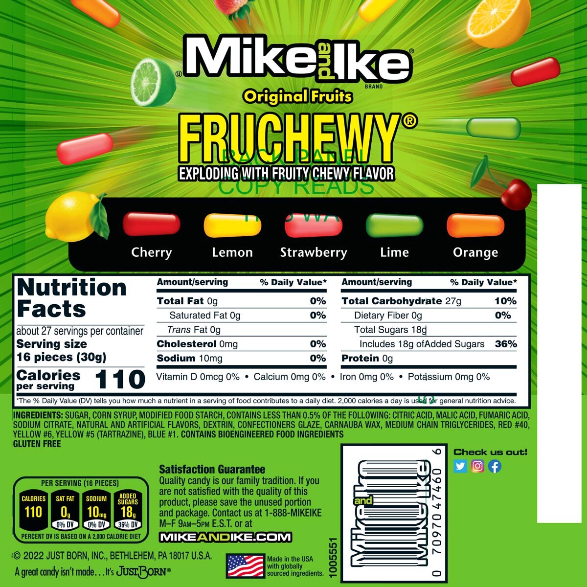 Mike & Ike Original Fruits 816g imported from the USA