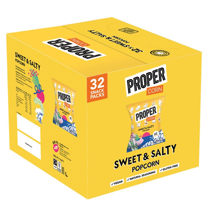 Proper Corn Popcorn Sweet Salty Mixed Case 32 x 14g