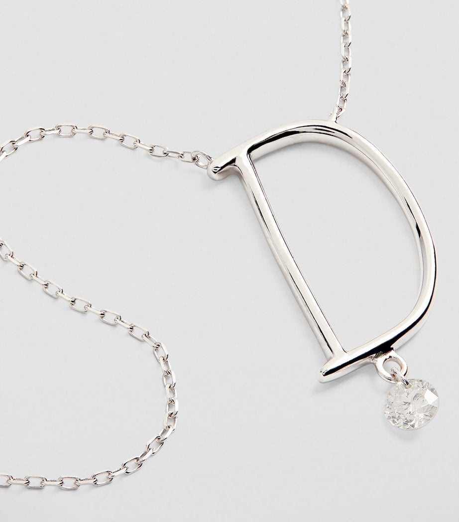 Persée white gold diamond alphabet necklace (British brand)