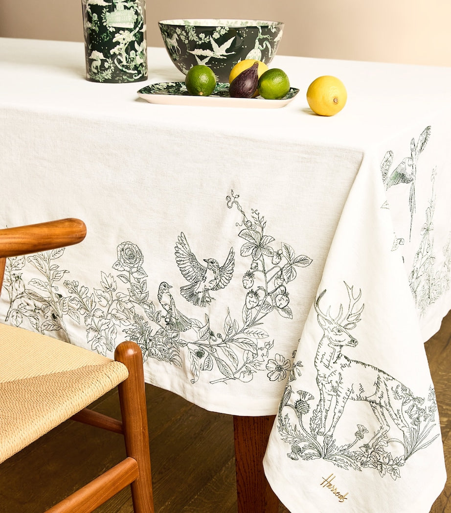Harrods cotton-linen Toile de Jouy tablecloth - British product
