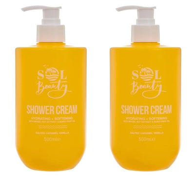 Superdrug Sol Beauty Hydrating Shower Cream Salted Caramel Vanilla 2x500ml- Buy online at McGrocer