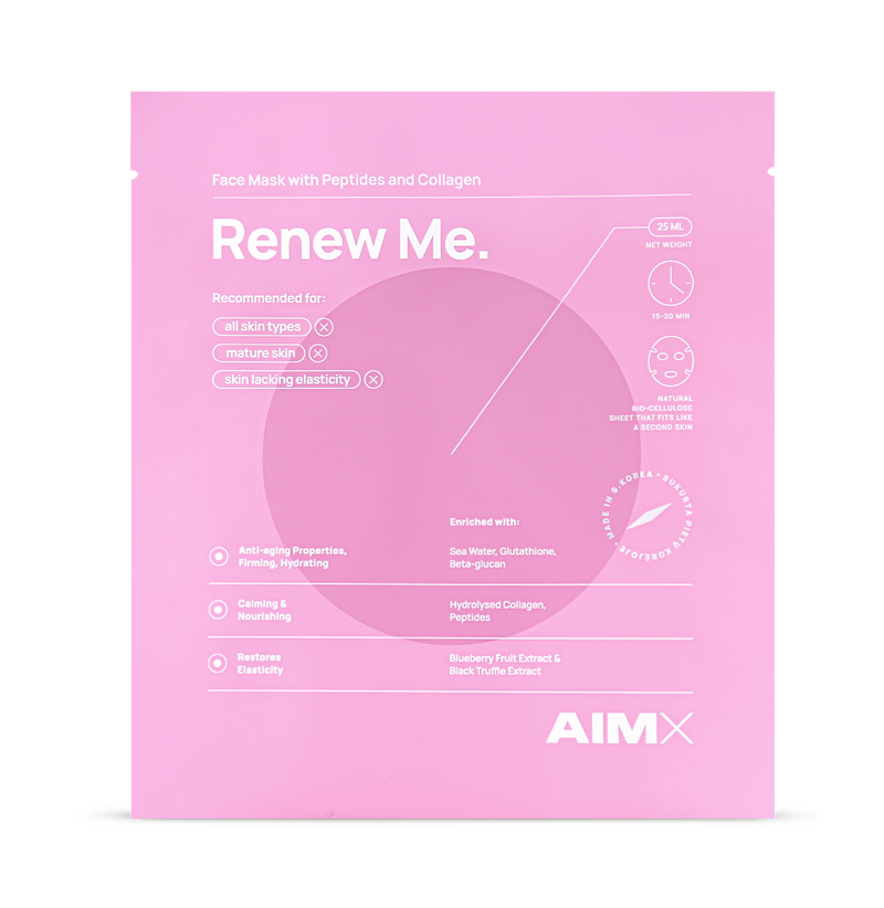 AimX Renew Me sheet mask 25ml, imported from the UK