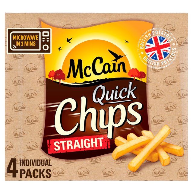 McCain Microwave Quick Chips Straight Cut    4 x 100g