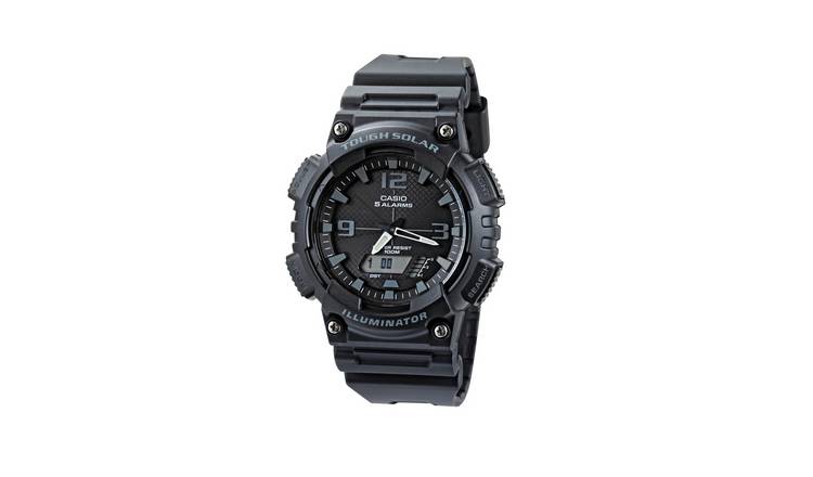 Casio solar watch black resin strap 46.6mm, imported from the UK