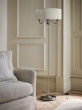Brushed Nickel Burford 3 Light Floor Lamp - British product