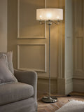 Brushed Nickel Burford 3 Light Floor Lamp - British product