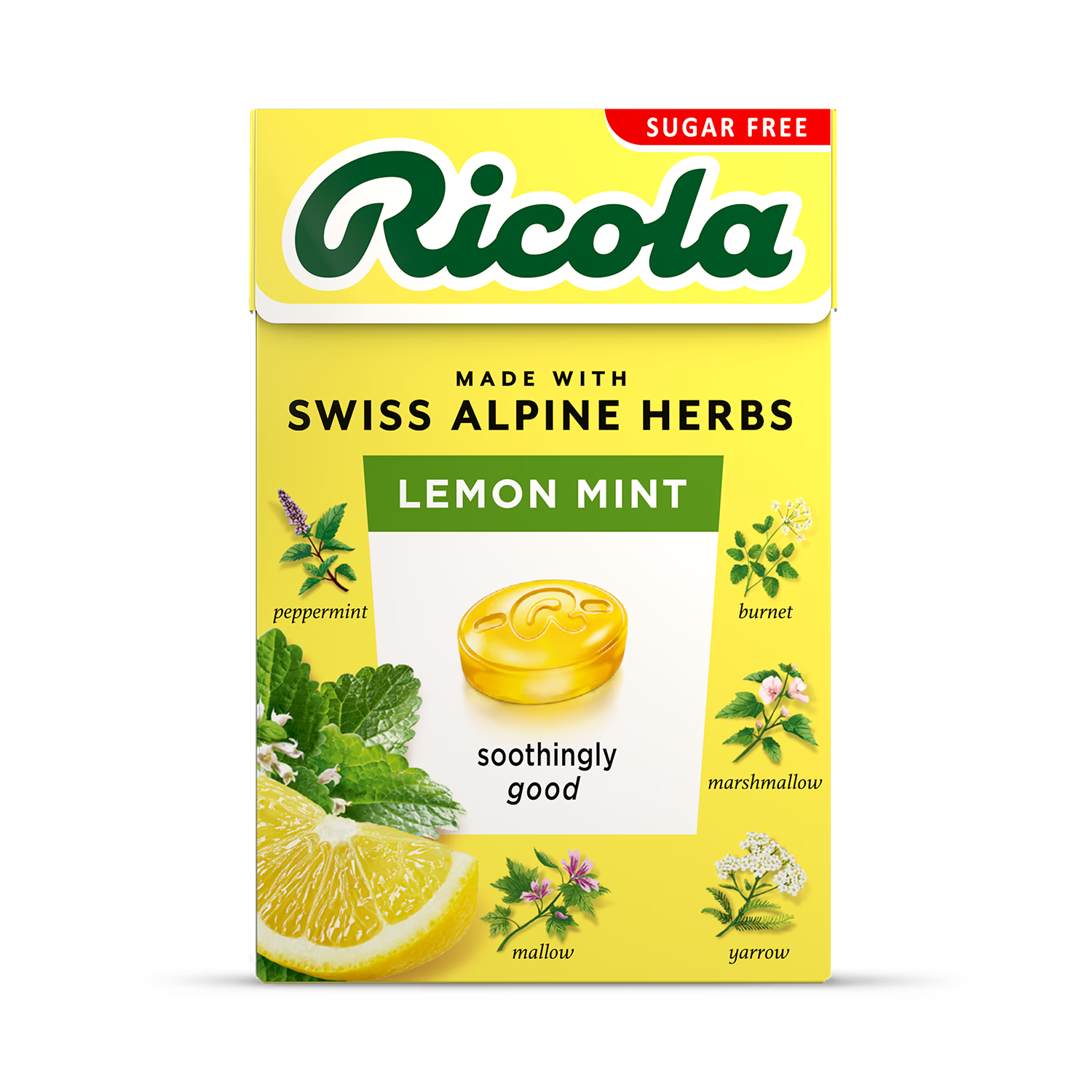 Ricola lemon mint herbal sweets 45g, imported from the UK