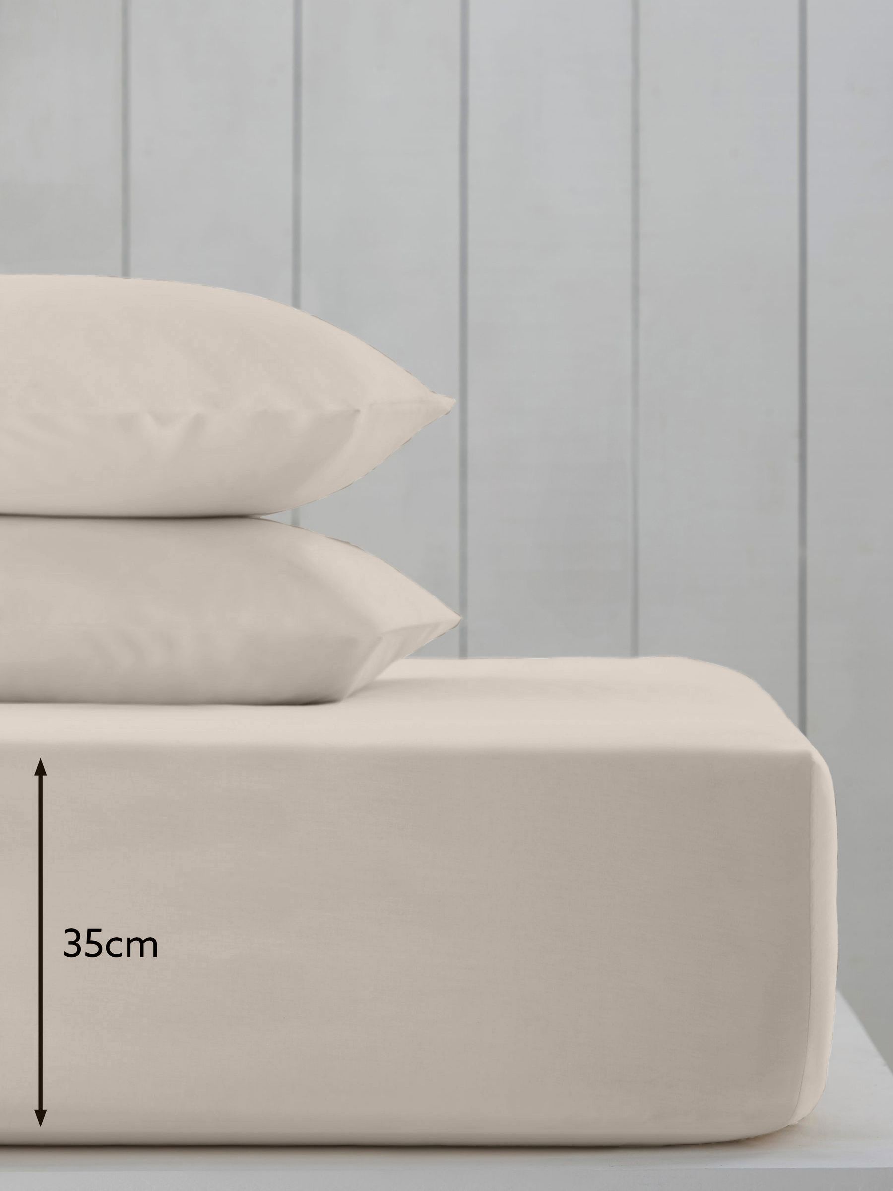 Stone Cotton Rich Deep Fitted Bed Sheet