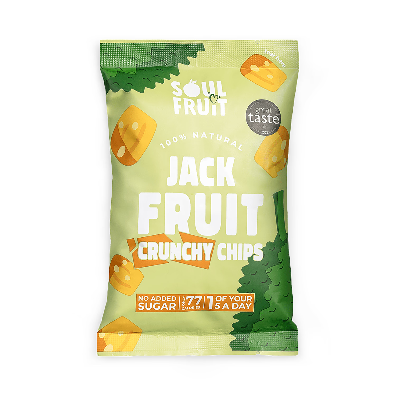 Soul Fruit Crunchy Dried Jackfruit Chips 20g, imported from the UK
