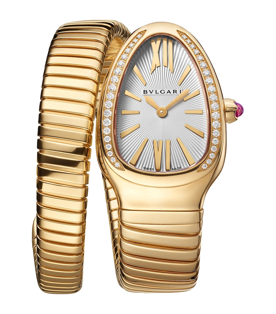 Bvlgari yellow gold diamond Serpenti Tubogas watch 35mm, imported from the UK