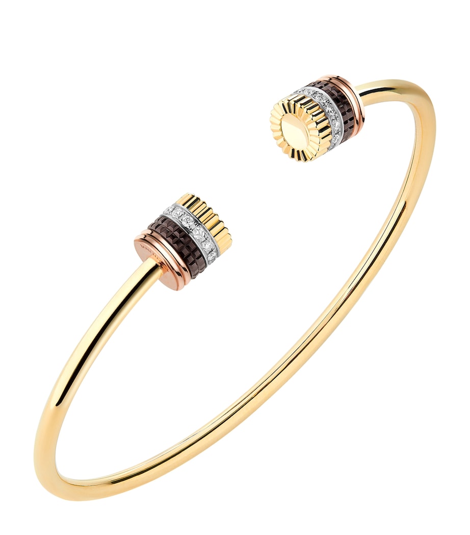 Boucheron Quatre mixed gold and diamond bracelet 8mm, imported from the UK