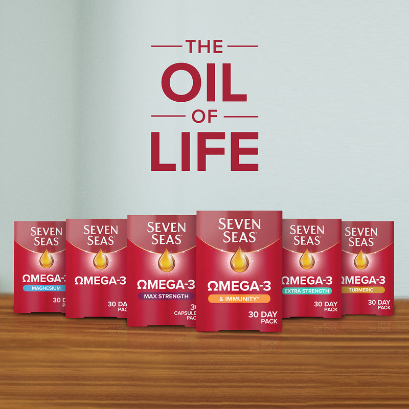 Seven Seas Omega-3 & Immunity supplement 30 tablets and 30 capsules, UK version
