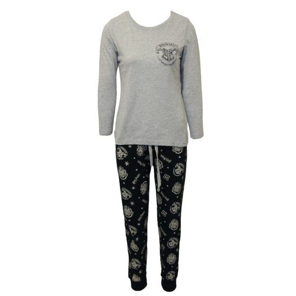 Harry Potter Womens Hogwarts Crest Long Pyjama Set (L) GOODS Superdrug   