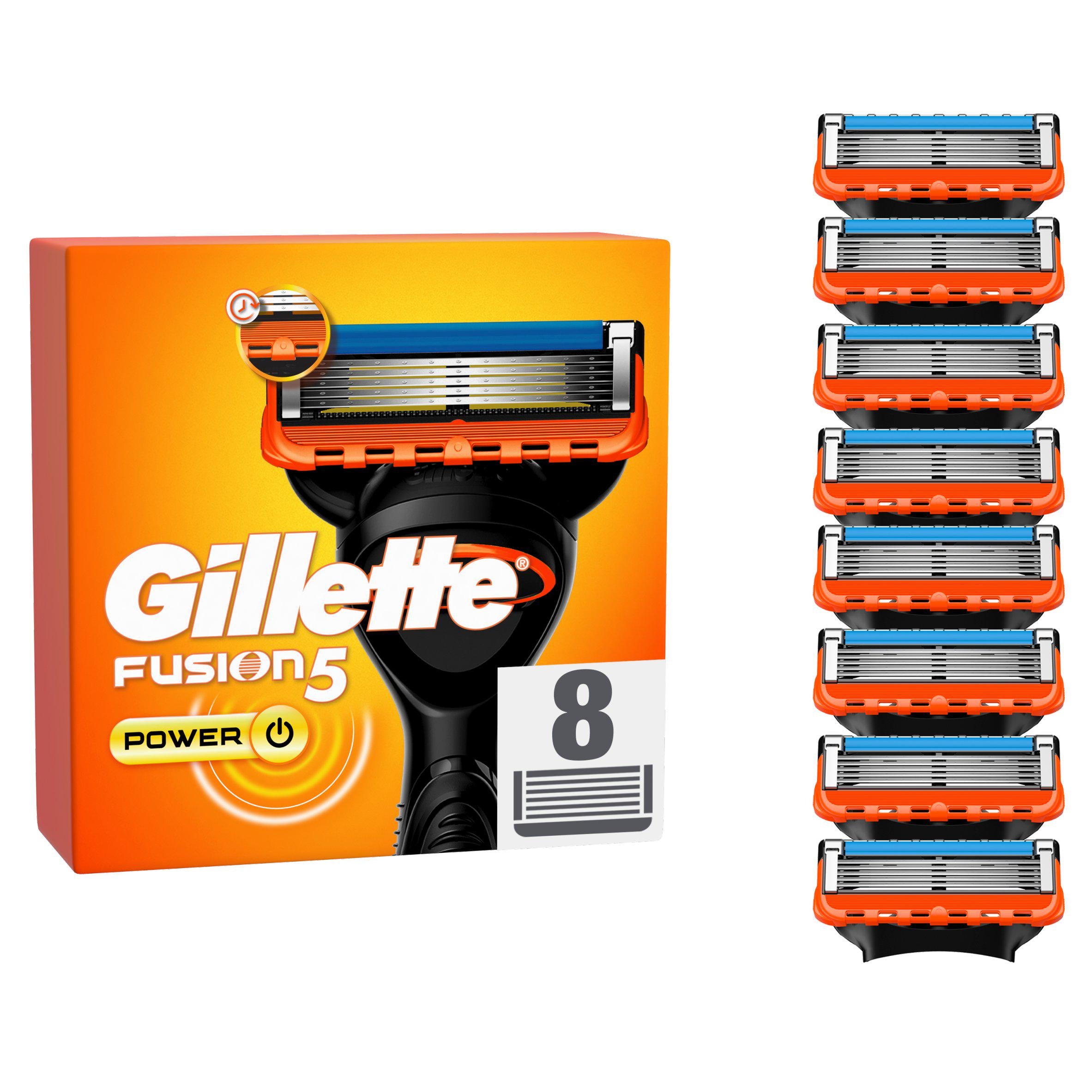 Gillette Fusion Power Mens Razor Blades x8 men's razors & blades Sainsburys   