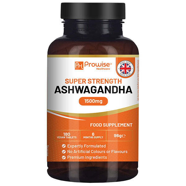 Prowise Ashwagandha supplement 1500mg 180 tablets - British product