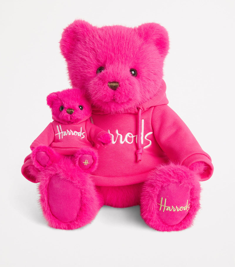 Harrods plush bear keyring with removable hoodie, 9cm height, UK version