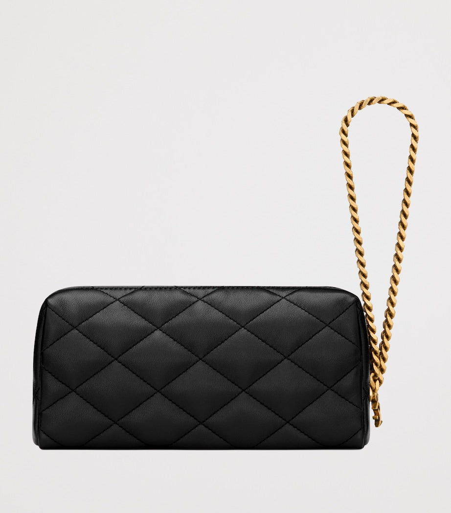 Saint Laurent quilted pouch with chain YSL monogram (British brand)