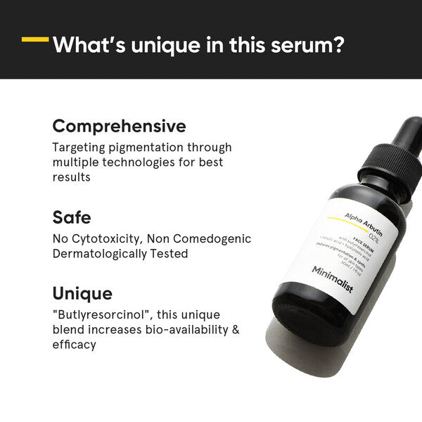 Minimalist Alpha Arbutin Serum, Reduces Pigmentation & Spots