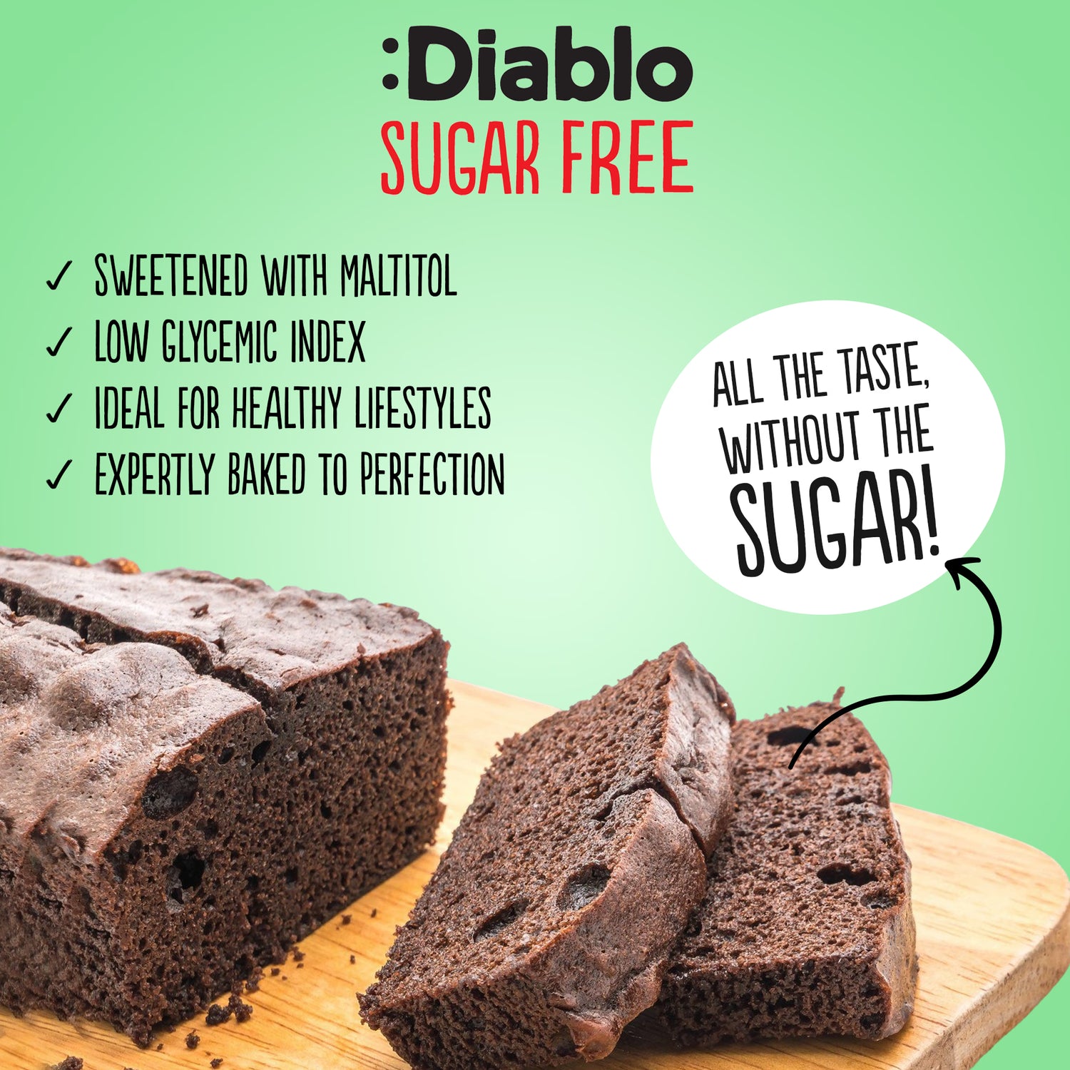 Diablo sugar free chocolate cake 200g - British product