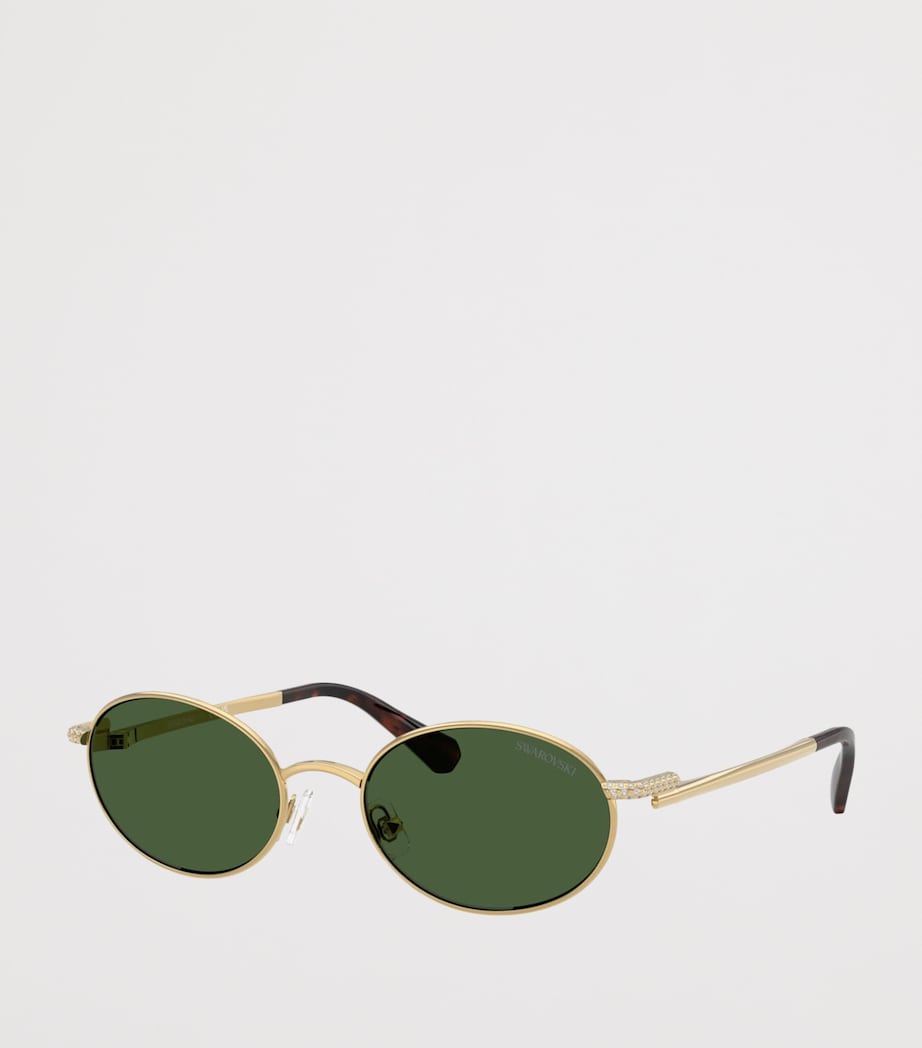 Swarovski oval sunglasses with crystal temples, imported from the UK