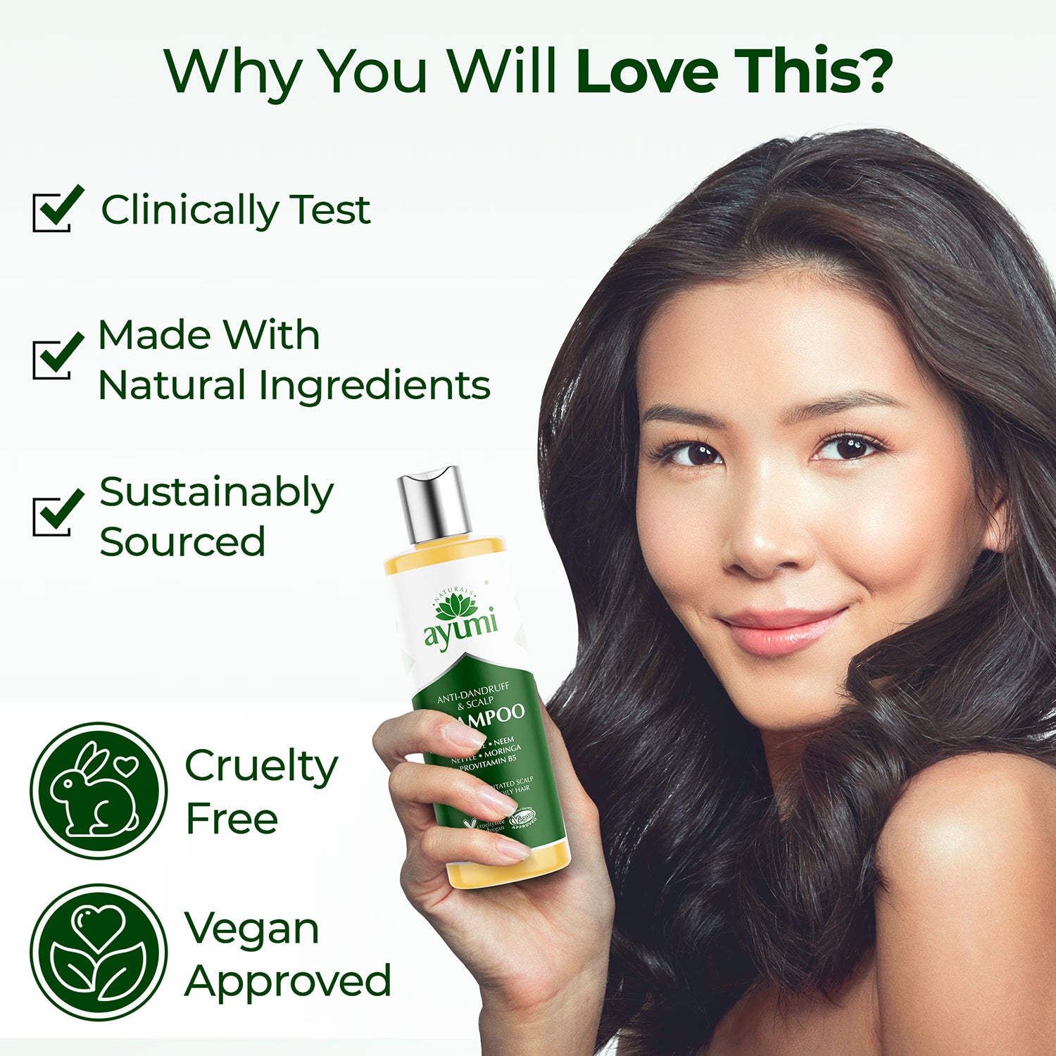 Ayumi anti-dandruff scalp shampoo 250ml, imported from the UK
