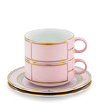 GINORI 1735 porcelain teacup and saucer set in Rosa, UK version