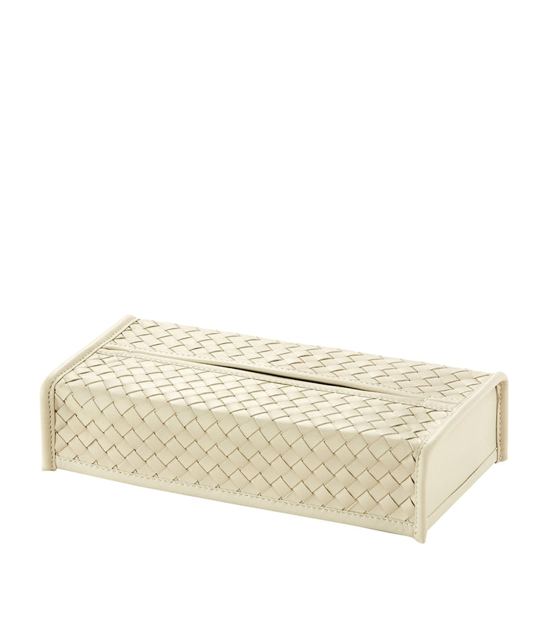 Riviere woven rectangular leather storage box, UK version
