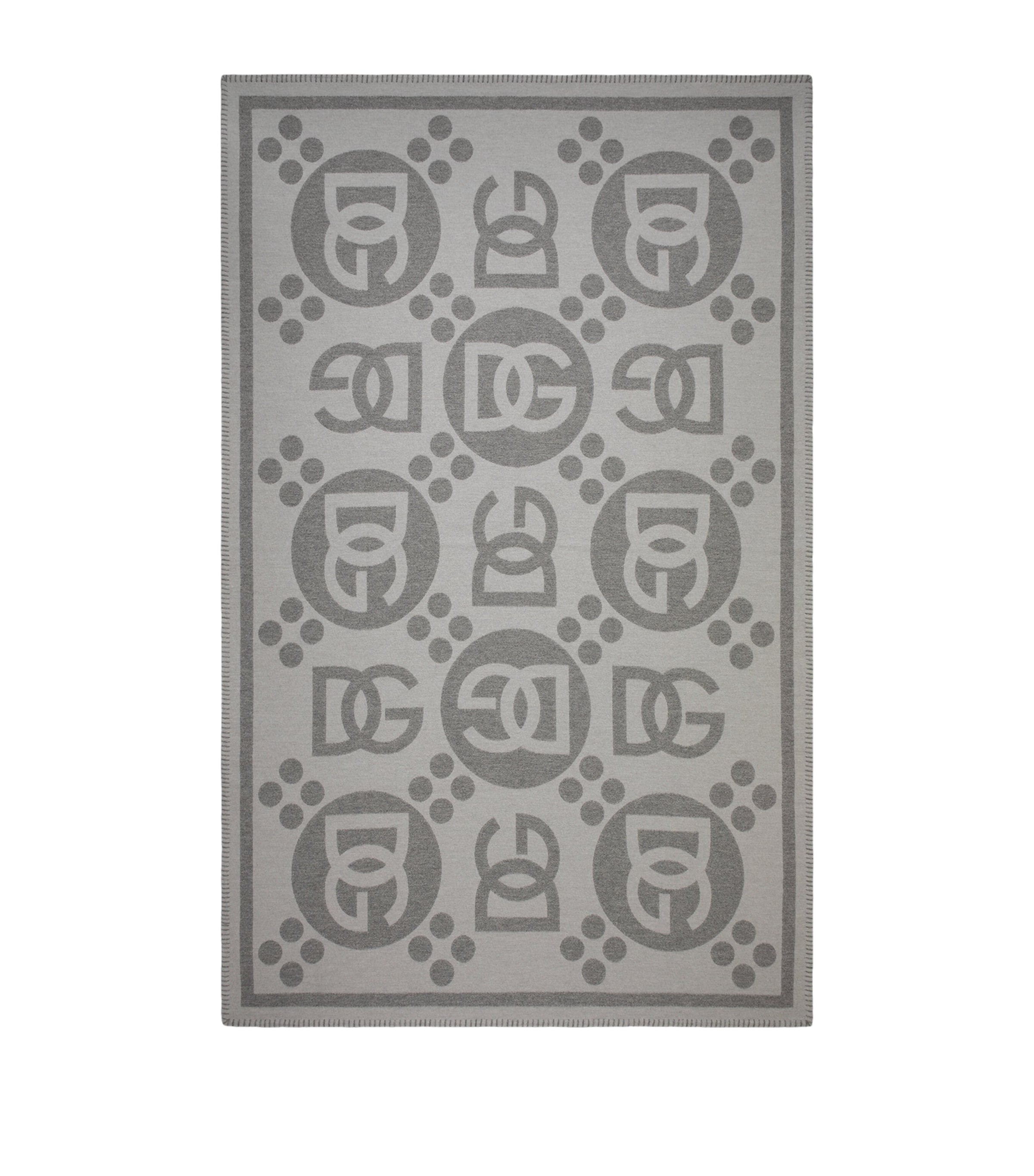 Dolce & Gabbana Casa wool logo jacquard throw 140cm x 180cm - British product