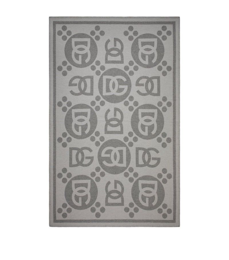 Dolce & Gabbana Casa wool logo jacquard throw 140cm x 180cm - British product