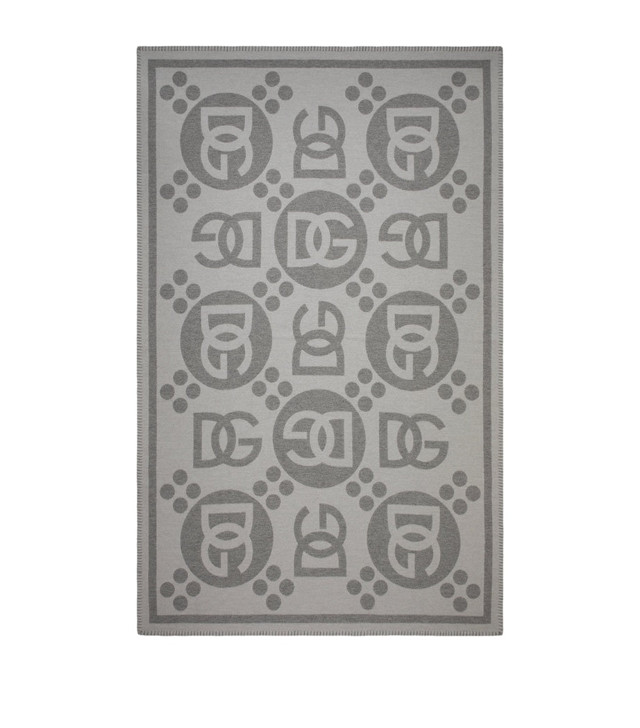 Dolce & Gabbana Casa wool logo jacquard throw 140cm x 180cm - British product