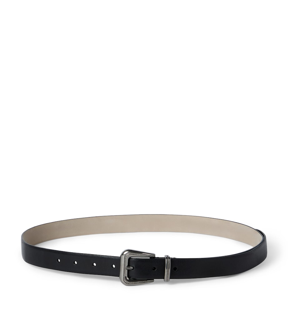 Brunello Cucinelli calfskin belt with Western buckle (British brand)