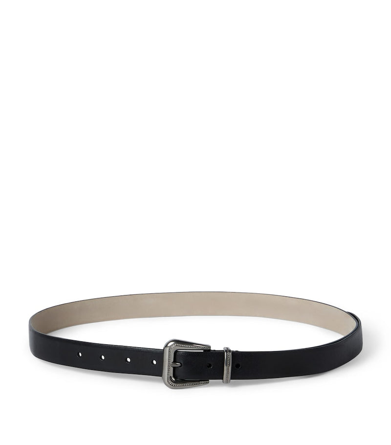 Brunello Cucinelli calfskin belt with Western buckle (British brand)